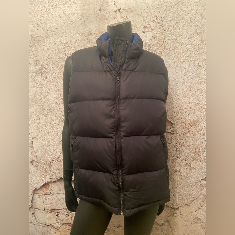 Lands End Reversible Black/Blue Down Vest